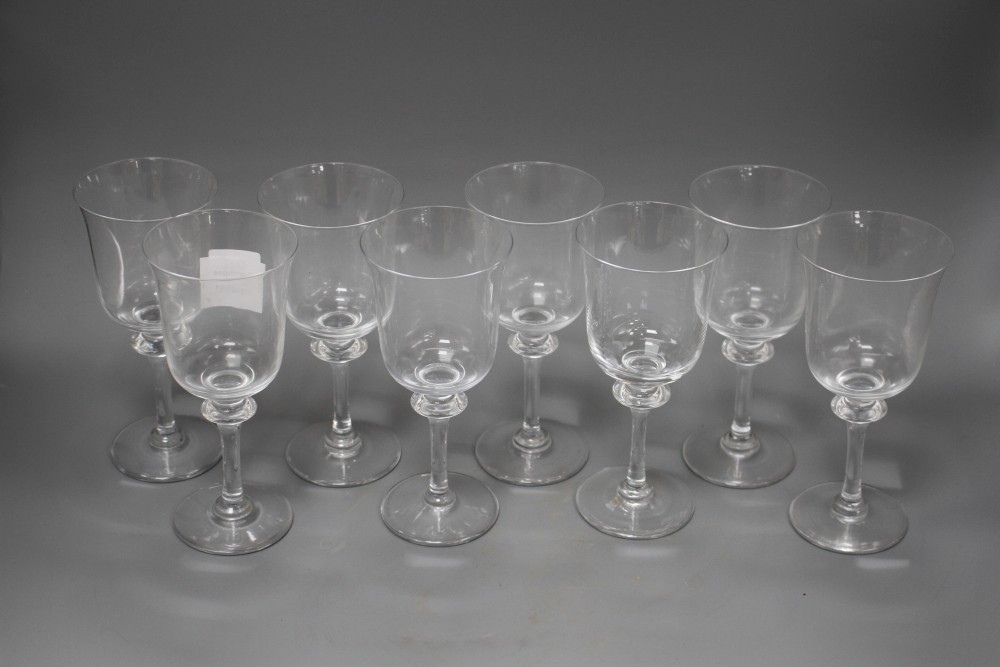 A set of eight Daum wine glasses, height 18.5cm